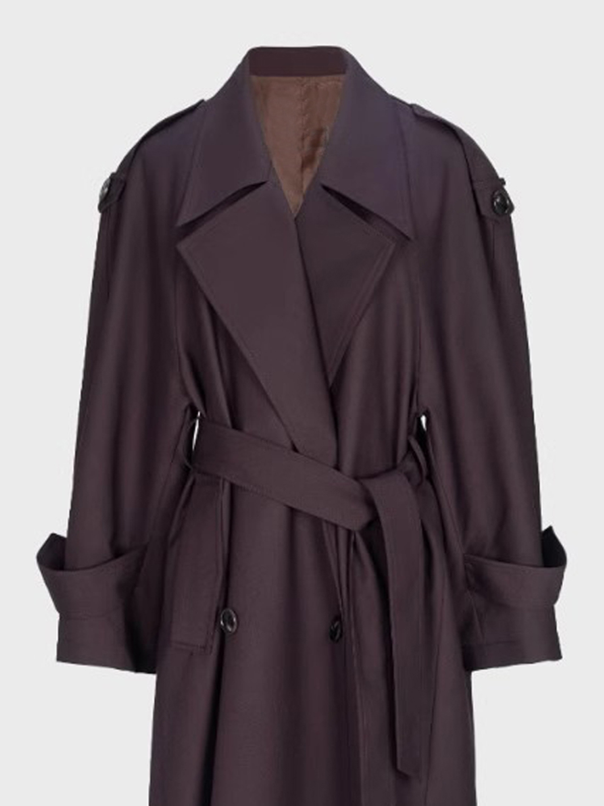 Trench Coat Formal - Lautaro 봄 가을 오버 사이즈 카키