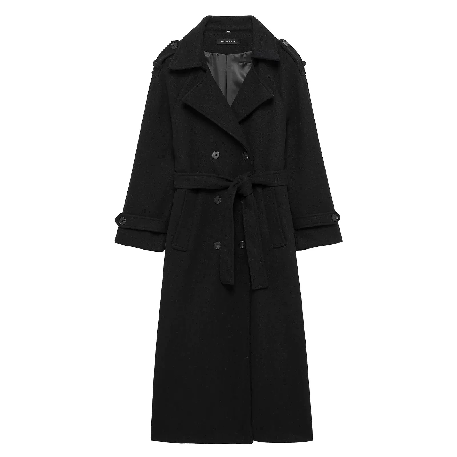 Trench Coat Formal - 여성 패션 블랙 트렌치 코트 더블