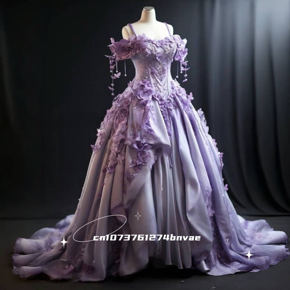 Victorian Women'S Formal Wear - 우아한 꽃 빅토리아 댄스 파티 드레스