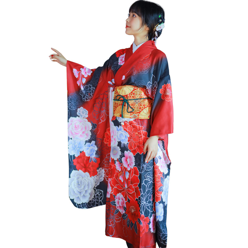 Japanese Women Formal Wear - 여성용 일본식 기모노 정장 프린트 무늬가