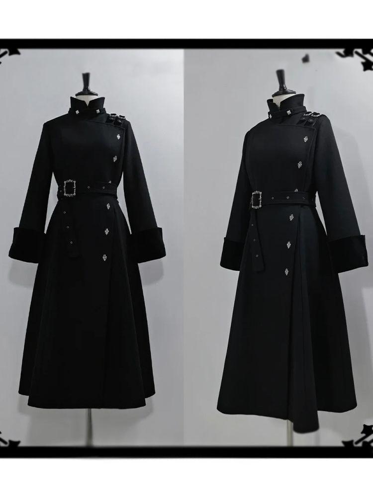 2025 겨울 고딕 벨티드 슬림 미드 길이 울 코트 블 - Trench Coat Formal 리뷰 및 가격