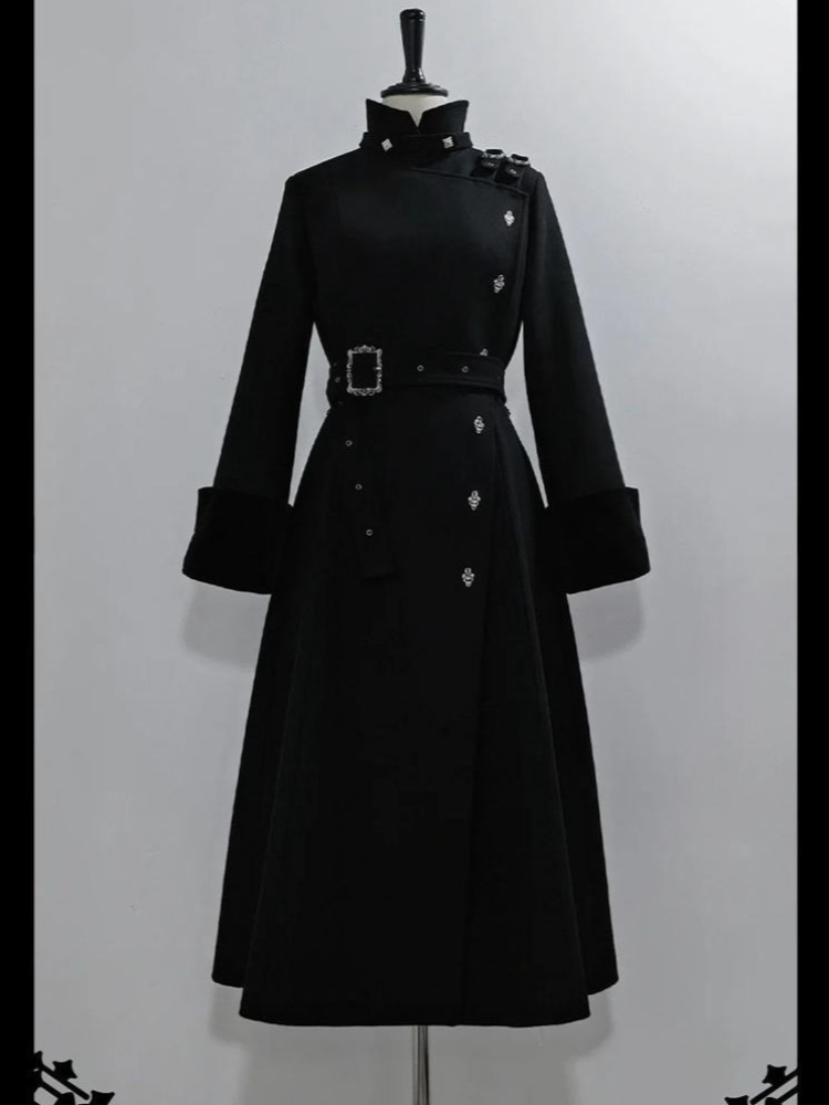 2025 겨울 고딕 벨티드 슬림 미드 길이 울 코트 블 - Trench Coat Formal 리뷰 및 가격