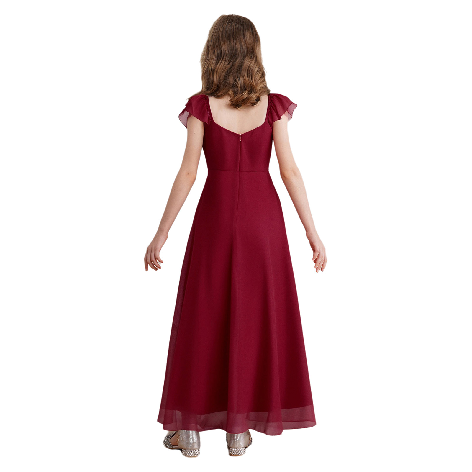 여아 러플 소매 쉬폰 A라인 파티 드레스 여름 키즈 플 - Women'S Formal Wear For Girls 리뷰 및 가격