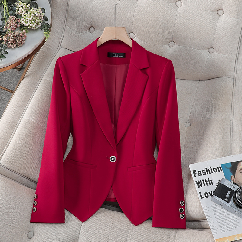 새로운 패션 여성 정장 블레이저 여성 레드 화이트 블랙 - Women'S Formal Wear Jackets 리뷰 및 가격