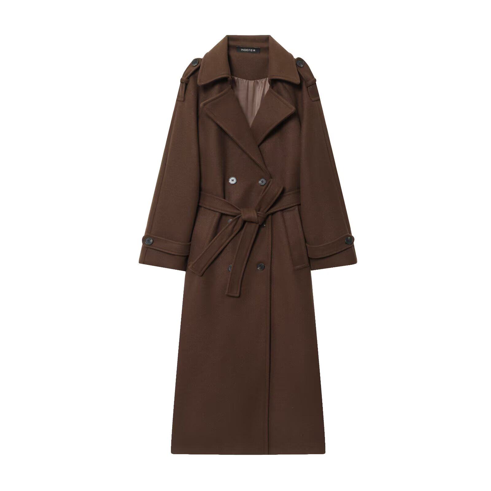 여성 패션 블랙 트렌치 코트 더블 브레스트 긴 소매 라 - Trench Coat Formal 리뷰 및 가격