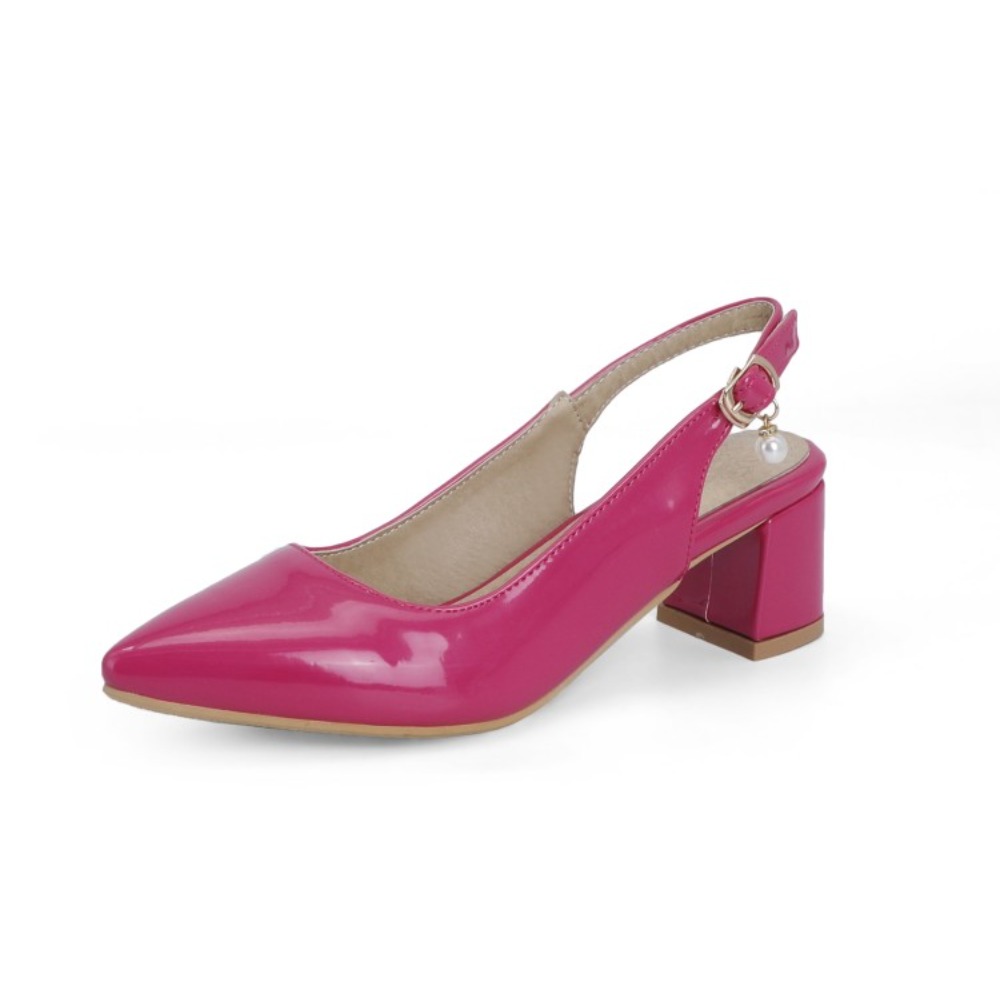 특허 가죽 슬링백 펌프스 여성용 포인티드 토 블록 힐  - Slingback Heel Formal 리뷰 및 가격