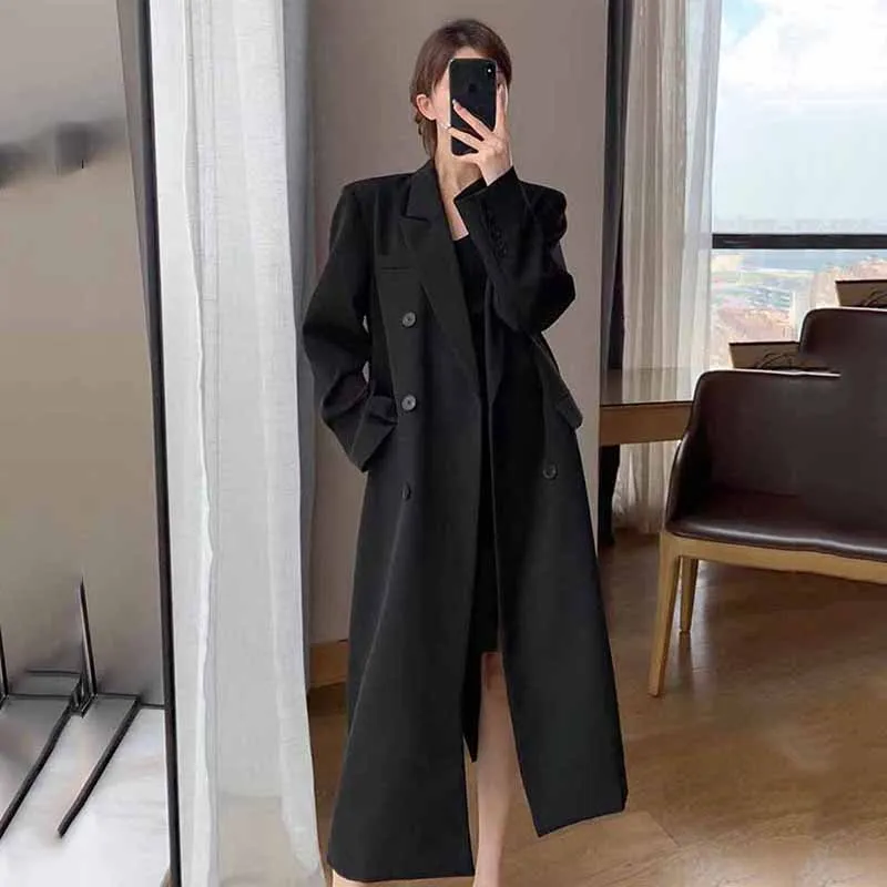 FANAN 우아한 롱 트렌치 코트 여성 한국 더블 브레 - Trench Coat Formal 리뷰 및 가격