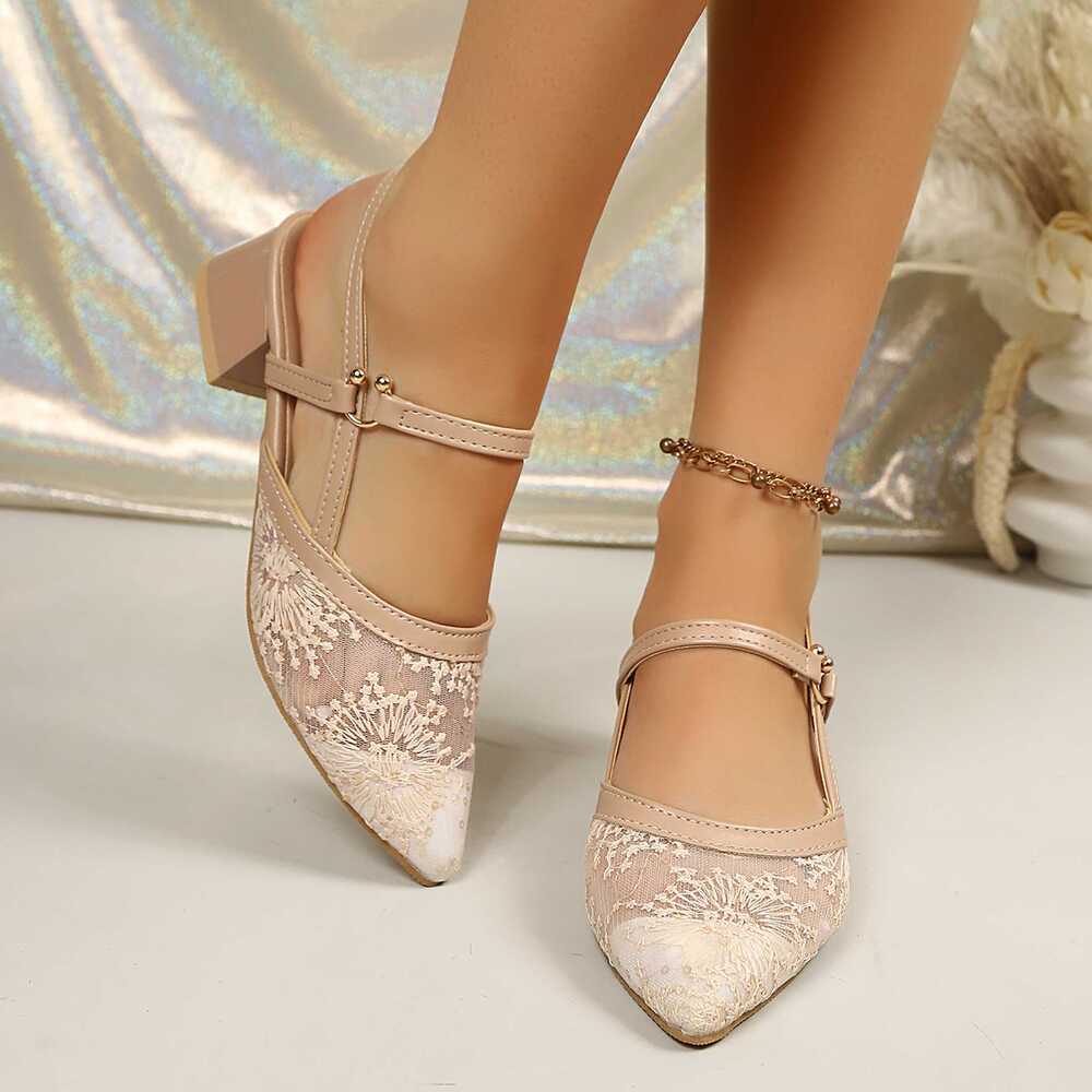 여성용 레이스 장식 힐 샌들. 화이트·베이지·블랙 3가 - Slingback Heel Formal 리뷰 및 가격