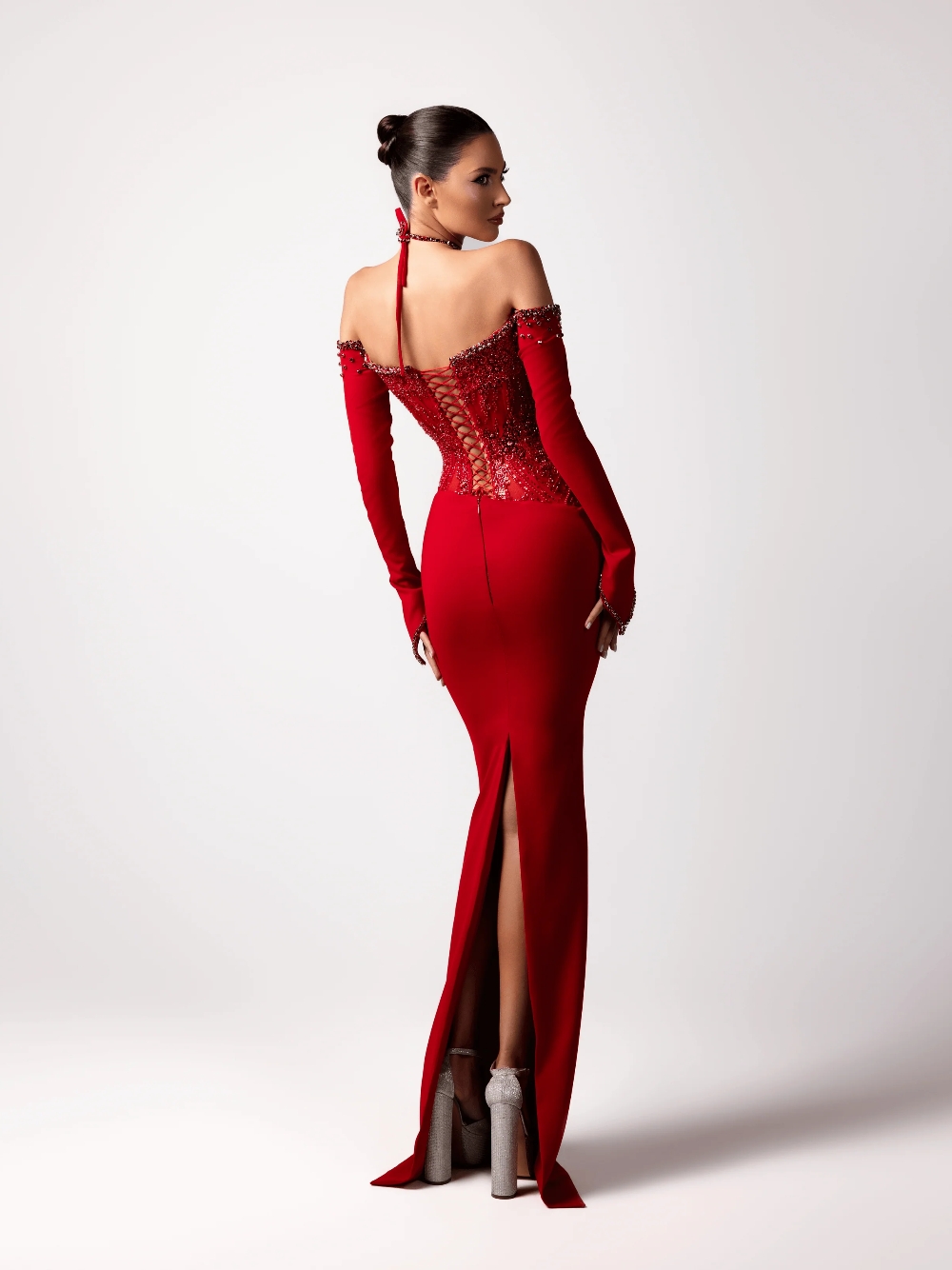 레드 섹시한 홀터넥 이브닝 드레스 최신 맞춤형 바디콘  - Formal Gala Wear Women 리뷰 및 가격