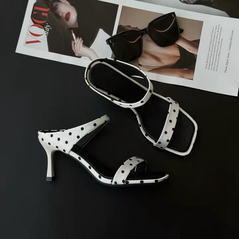 새로운 여름 스타일 레오파드 프린트 물방울 무늬 스퀘어 - Women Formal Wear Heels 리뷰 및 가격