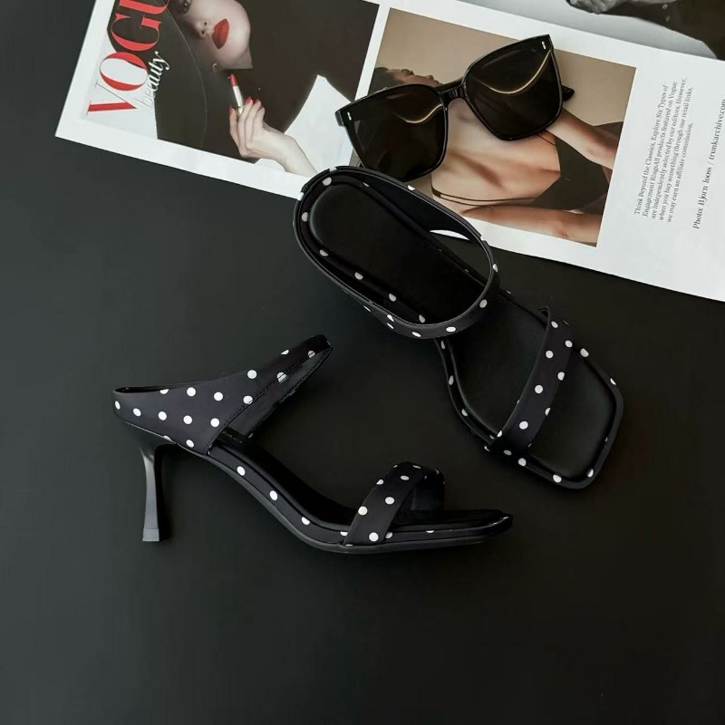 새로운 여름 스타일 레오파드 프린트 물방울 무늬 스퀘어 - Women Formal Wear Heels 리뷰 및 가격
