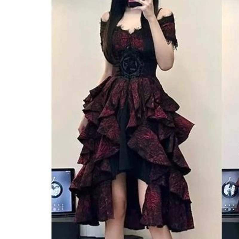 빅토리아 고딕 로리타 공주 드레스 여성 우아한 프릴 슬 - Victorian Women'S Formal Wear 리뷰 및 가격