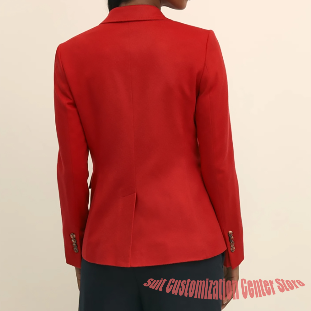 여성용 네이비 울 의류 싱글 브레스티드 투피스 (재킷+ - Women'S Formal Wear Jackets 리뷰 및 가격