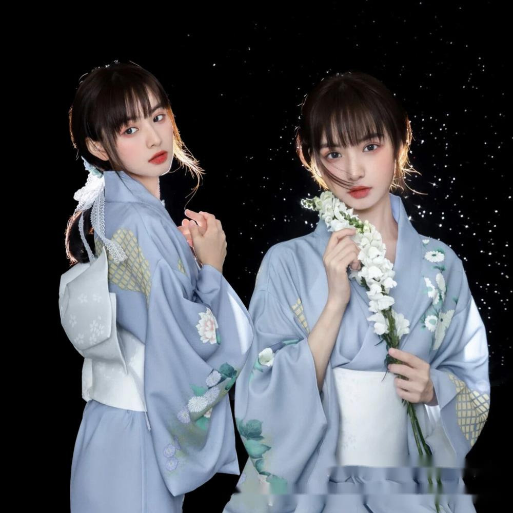 새로운 기모노 여성 정장 전통 일본식 개선된 하늘색 기 - Japanese Women Formal Wear 리뷰 및 가격