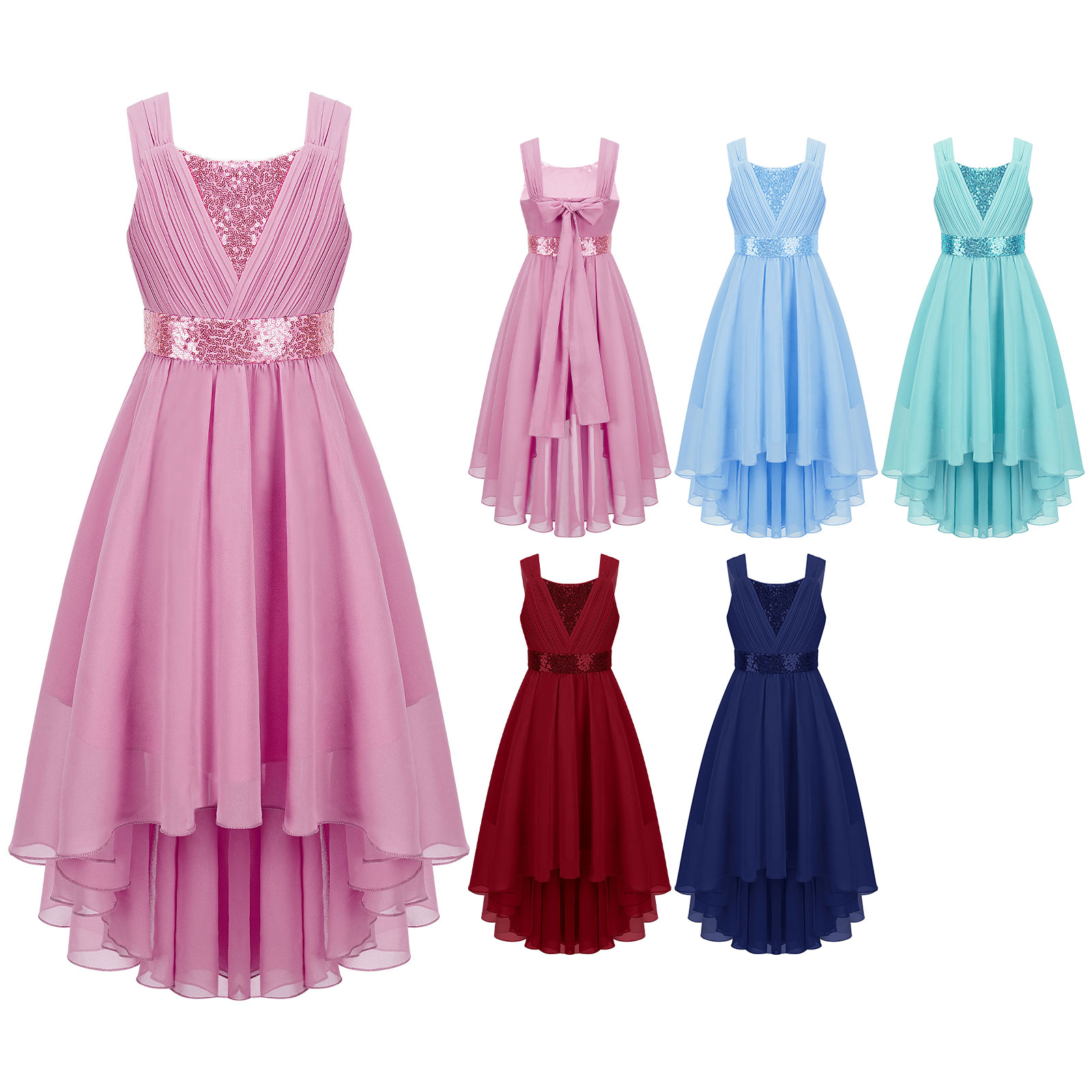 키즈 여자 스팽글 셔링 파티 생일 웨딩 신부 들러리 드 - Women'S Formal Wear For Girls 리뷰 및 가격