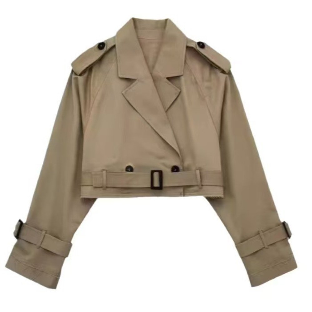 가을 봄 여성 트렌치코트 숏 재킷 캐주얼 긴소매 라펠  - Trench Coat Formal 리뷰 및 가격