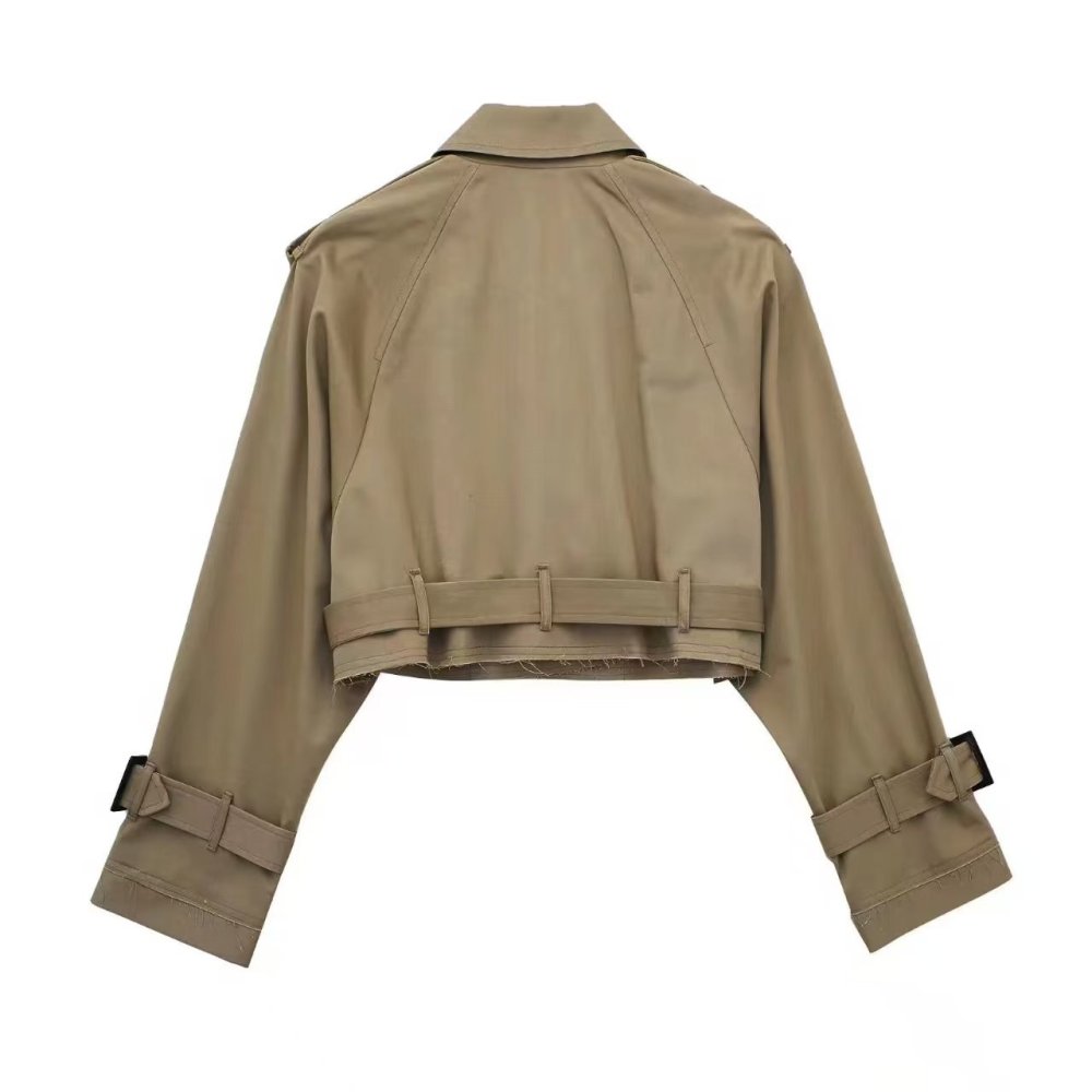 가을 봄 여성 트렌치코트 숏 재킷 캐주얼 긴소매 라펠  - Trench Coat Formal 리뷰 및 가격