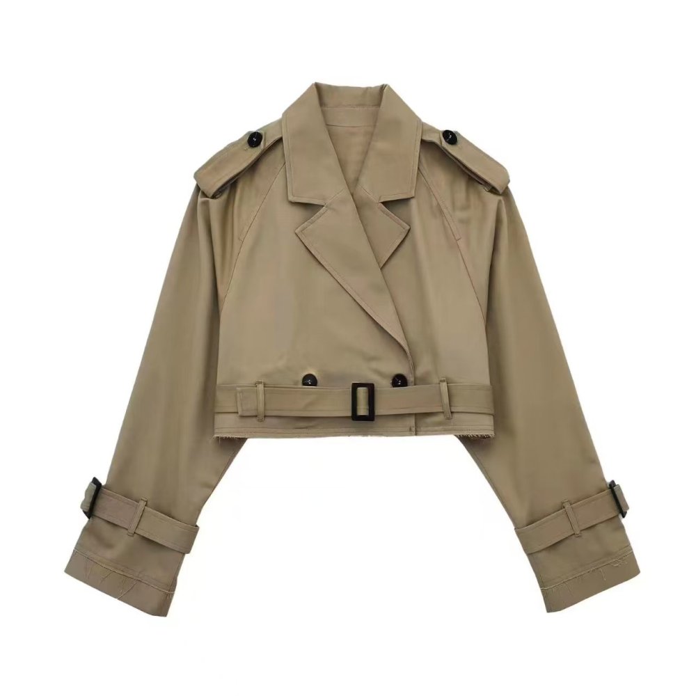 가을 봄 여성 트렌치코트 숏 재킷 캐주얼 긴소매 라펠  - Trench Coat Formal 리뷰 및 가격