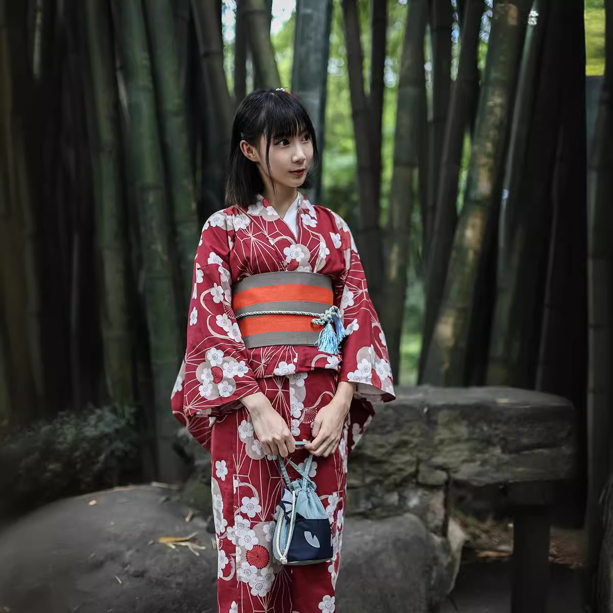 빨간색 일본 유카타 기모노 여성용 개량형 핏 하나파이어 - Japanese Women Formal Wear 리뷰 및 가격