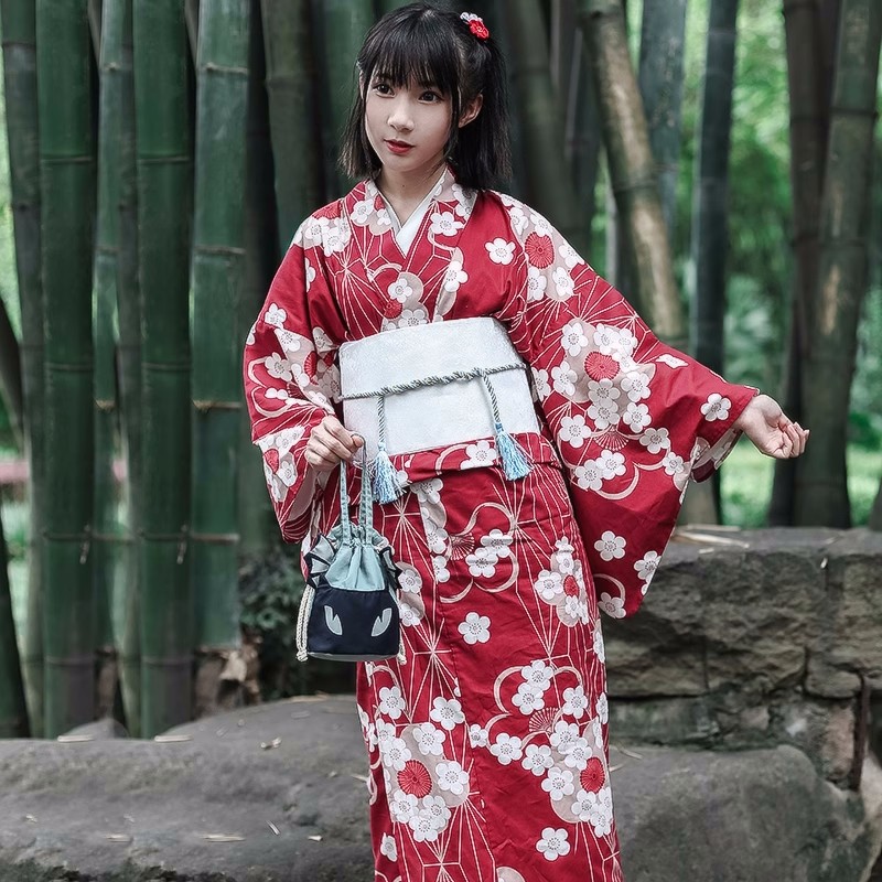 빨간색 일본 유카타 기모노 여성용 개량형 핏 하나파이어 - Japanese Women Formal Wear 리뷰 및 가격