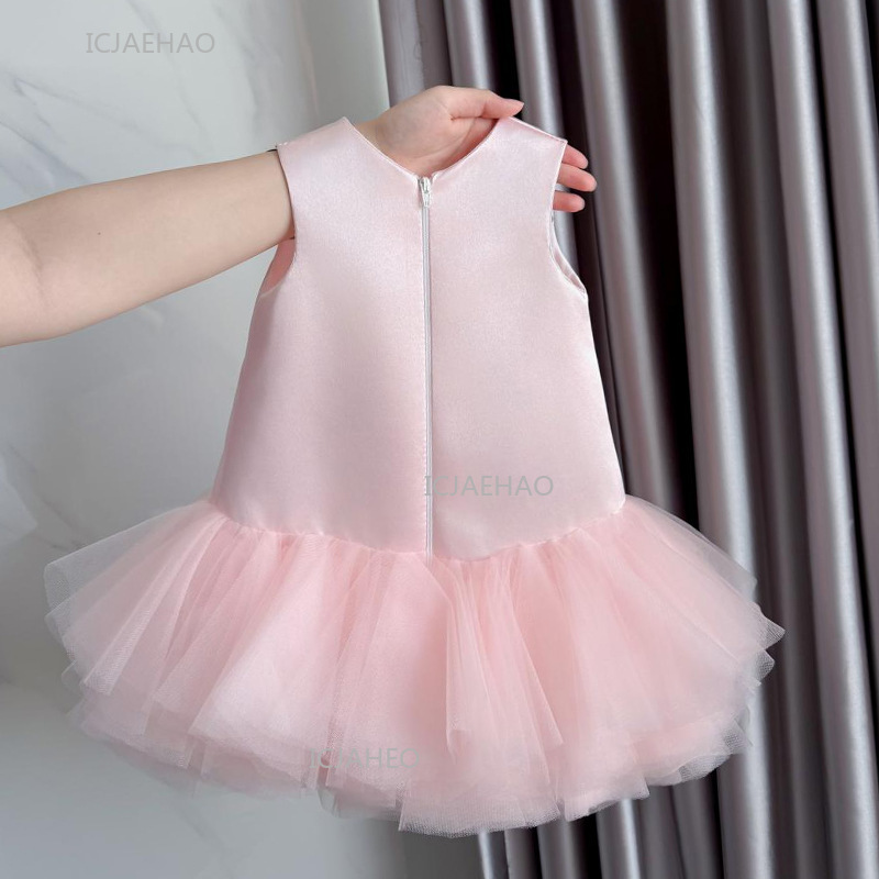 파티 드레스 핑크 아기 소녀 조끼 메쉬 스커트 첫 번째 - Women'S Formal Wear For Girls 리뷰 및 가격