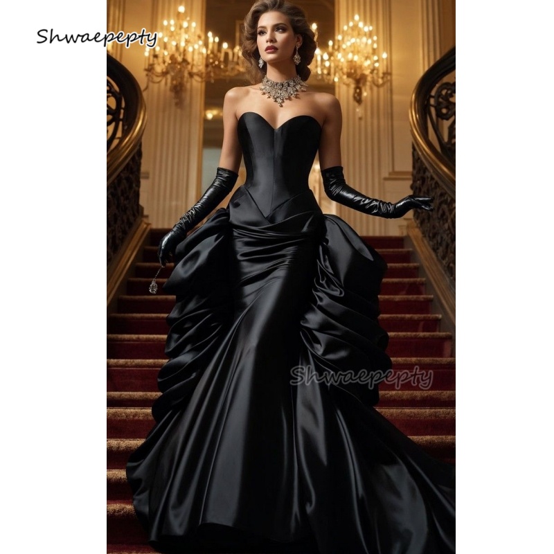 Ruched 빈티지 빅토리아 인어 댄스 파티 드레스 아 - Victorian Women'S Formal Wear 리뷰 및 가격