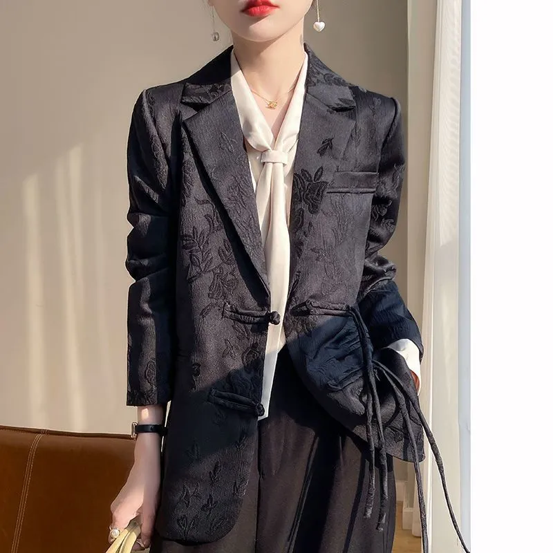 여성용 흰색 텍스처드 블레이저 재킷 노치드 라펠 싱글  - Women'S Formal Wear Jackets 리뷰 및 가격