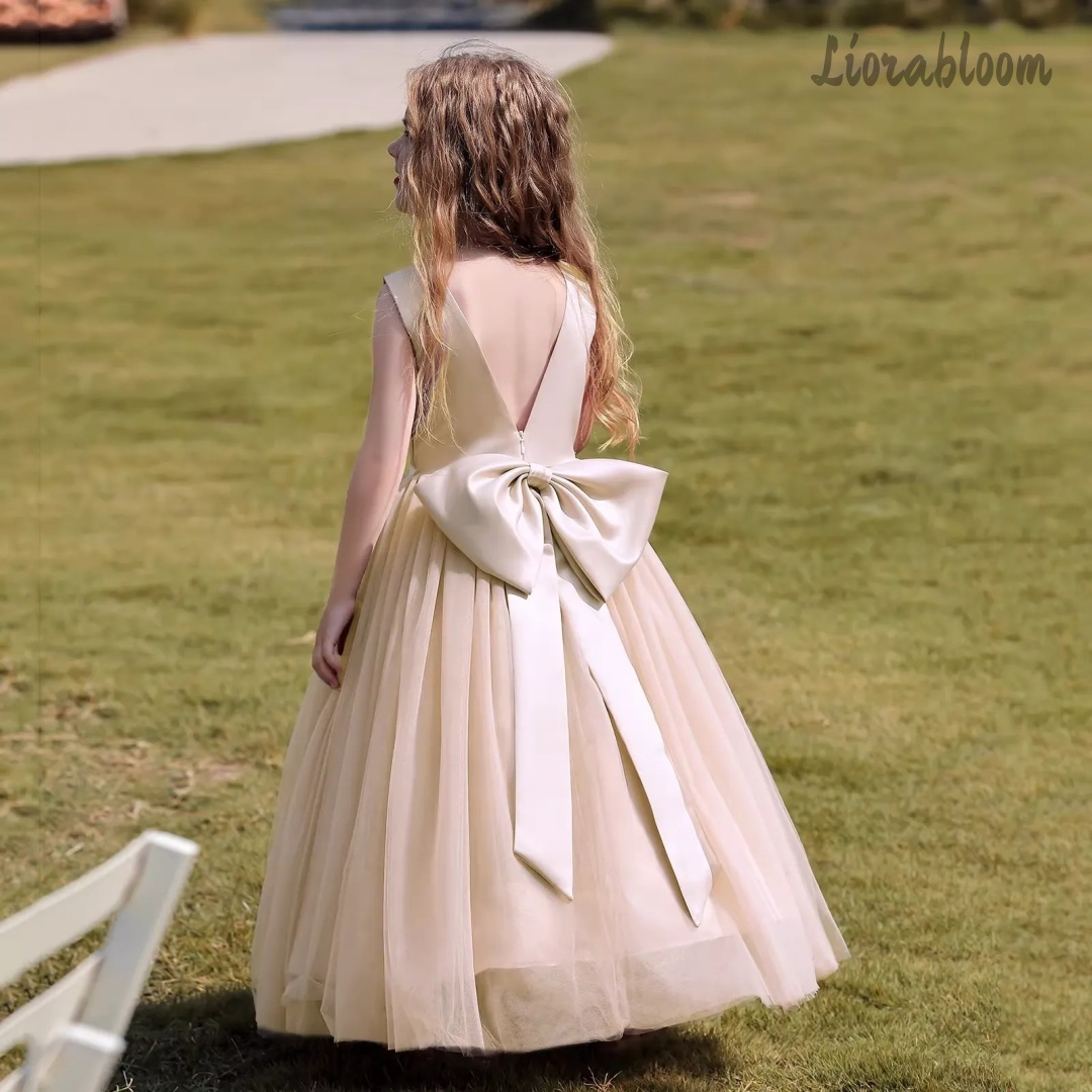 멀티 컬러 백리스 공주 드레스 튤 정장 가운, 리본 장 - Women'S Formal Wear For Girls 리뷰 및 가격