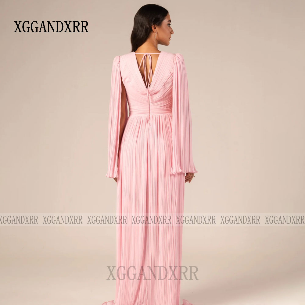 맞춤형 핑크 A라인 프롬 드레스 2026 딥 V넥 사이 - Formal Gala Wear Women 리뷰 및 가격