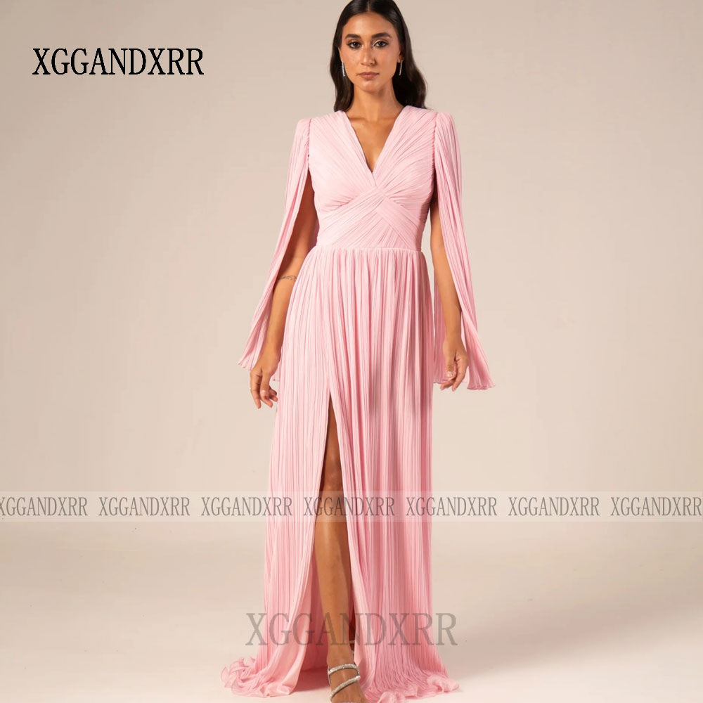 맞춤형 핑크 A라인 프롬 드레스 2026 딥 V넥 사이 - Formal Gala Wear Women 리뷰 및 가격