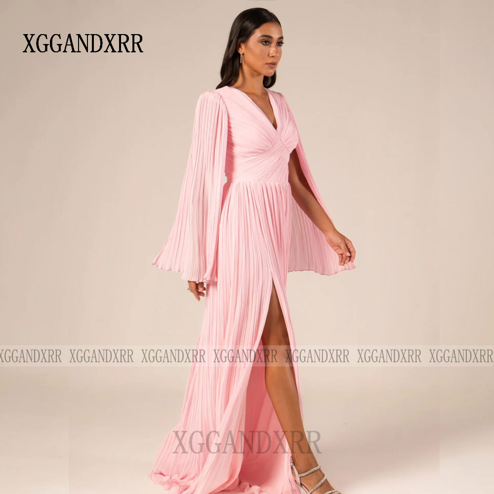 맞춤형 핑크 A라인 프롬 드레스 2026 딥 V넥 사이 - Formal Gala Wear Women 리뷰 및 가격