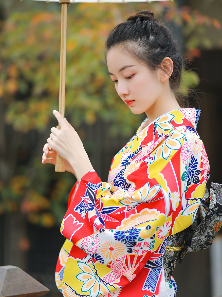 여성용 일본 전통 기모노 레드 모디파이드 포멀 유카타  - Japanese Women Formal Wear 리뷰 및 가격