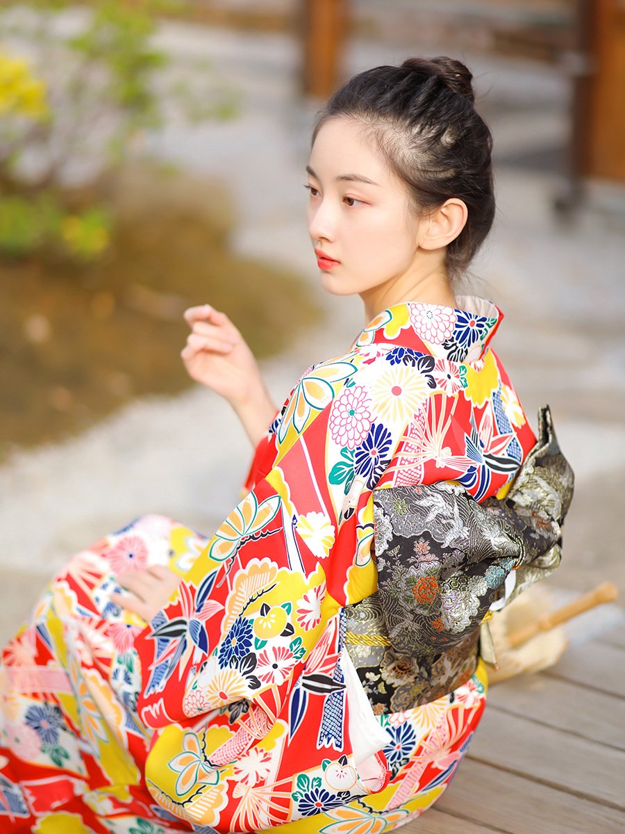 여성용 일본 전통 기모노 레드 모디파이드 포멀 유카타  - Japanese Women Formal Wear 리뷰 및 가격