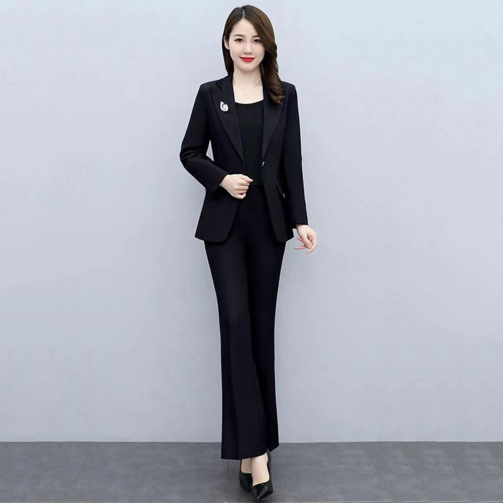2피스/세트 여성 정장 코트 팬츠 세트 턴다운 칼라 긴 - Women'S Formal Wear Jackets 리뷰 및 가격