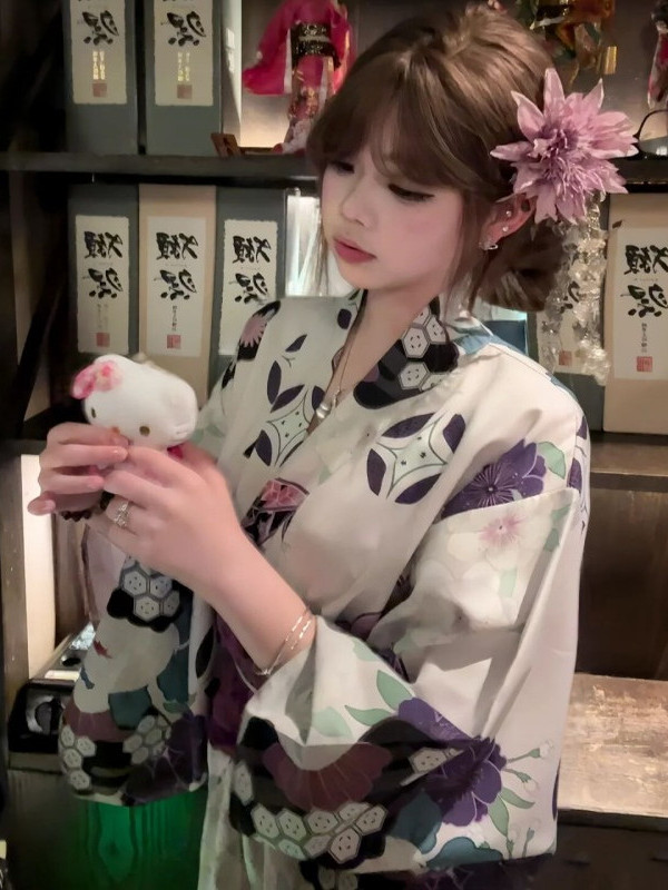 여성용 전통 보라색 기모노 목욕 가운, 사진 스튜디오, - Japanese Women Formal Wear 리뷰 및 가격