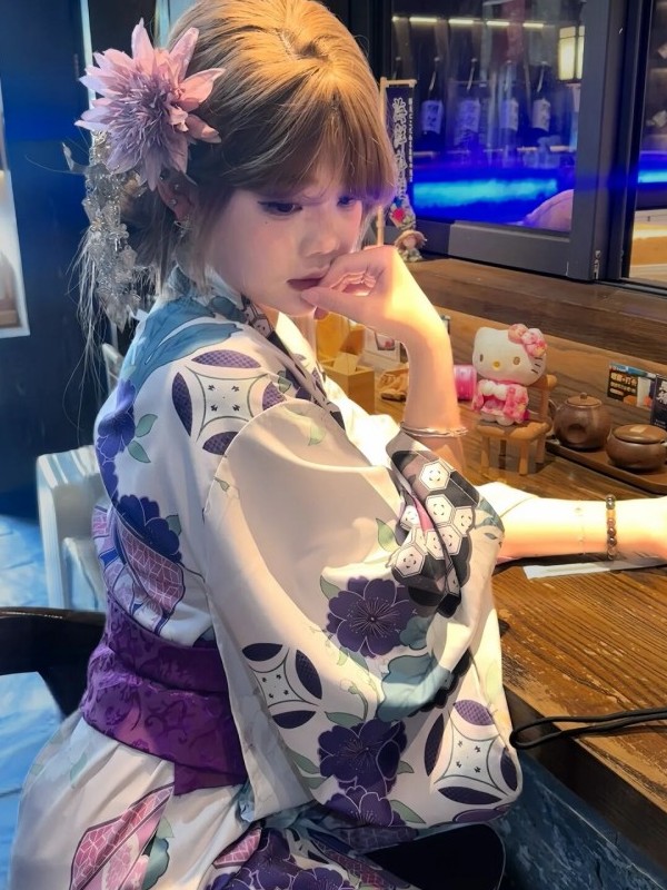 여성용 전통 보라색 기모노 목욕 가운, 사진 스튜디오, - Japanese Women Formal Wear 리뷰 및 가격