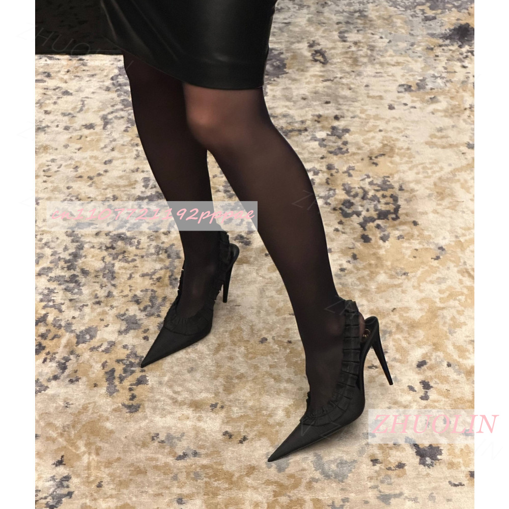 슬링백 힐 버건디 플리츠 새틴 러플 스틸레토 펌프스 포 - Slingback Heel Formal 리뷰 및 가격